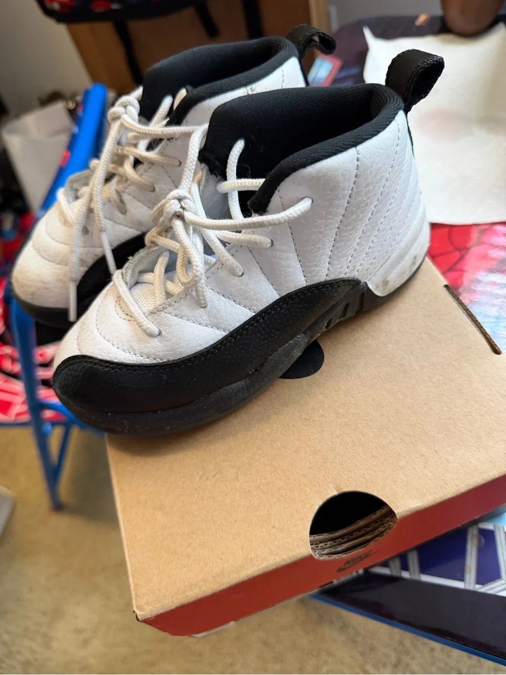 Jordan Infant Sneakers in White, Black and Red